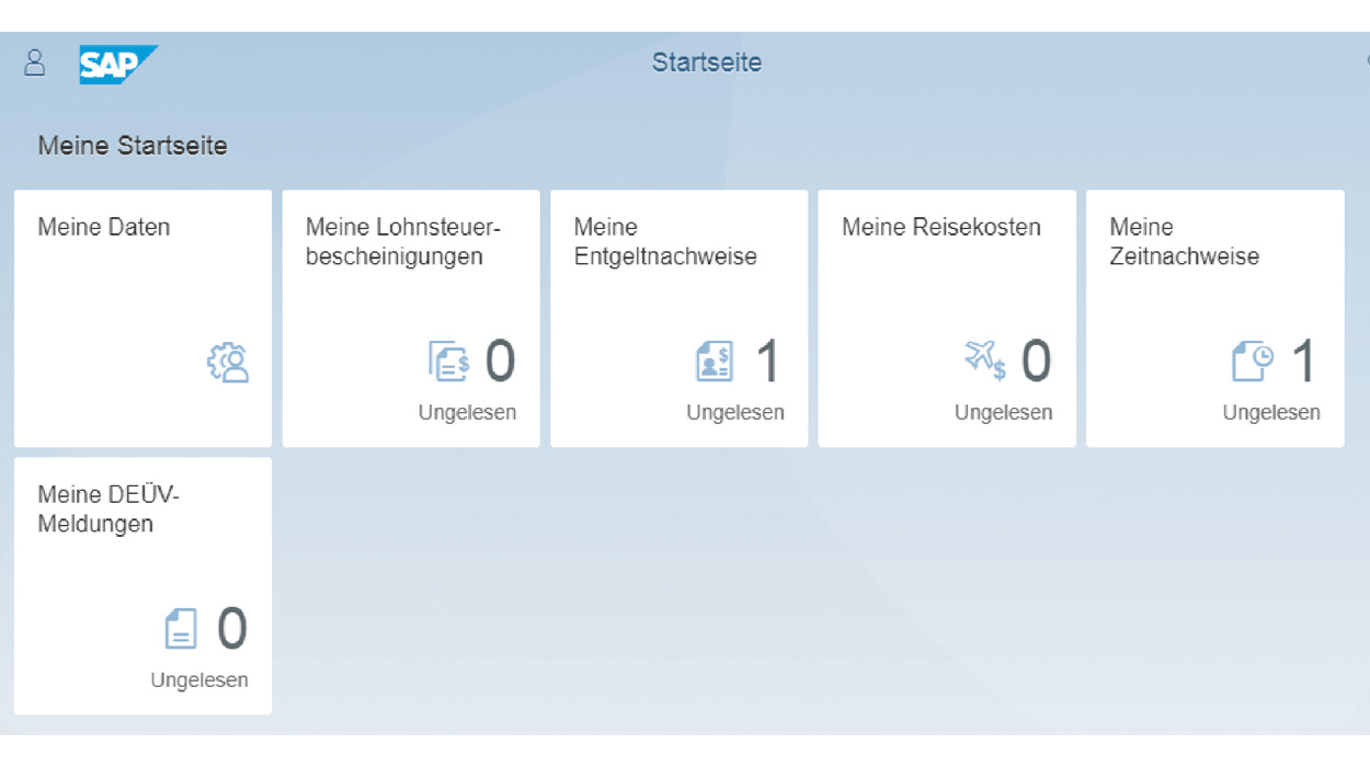 Startseite eines Dokumenten Self-Service unter SAP Fiori